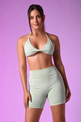 Top Kiss Candy Cream Sage Mist seamless para mujer BOESKIN